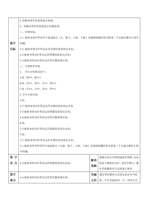 培智绘画与手工《身体外形》教案1