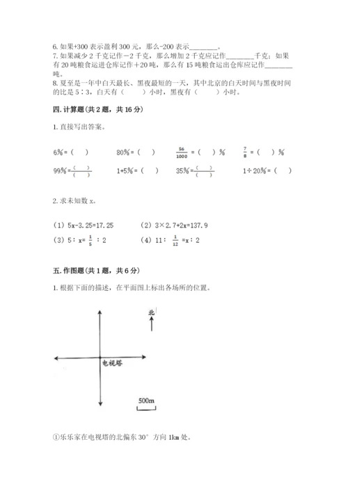 人教版六年级下册数学期末测试卷带答案（a卷）.docx