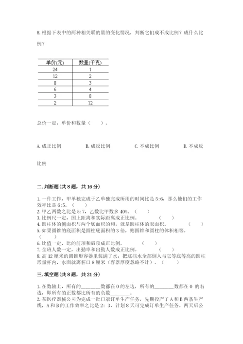 冀教版小学六年级下册数学期末综合素养测试卷含完整答案（各地真题）.docx