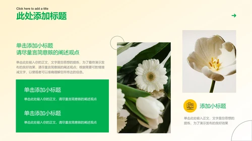 黄绿色清新风总结汇报通用PPT演示模板