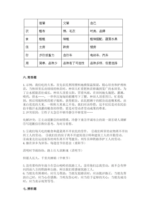 部编版道德与法治四年级下册 期末测试卷带答案（黄金题型）.docx