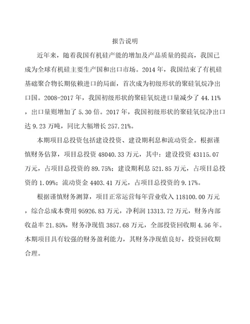 珠海年产xx吨有机硅项目可行性研究报告
