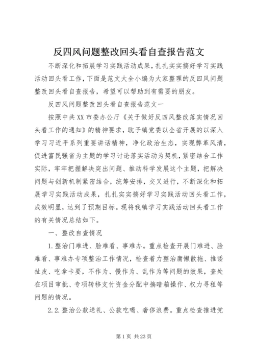 反四风问题整改回头看自查报告范文.docx