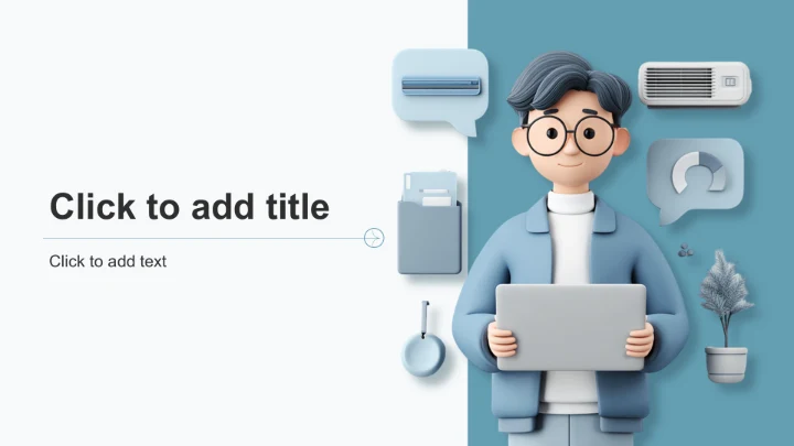 蓝色简约风办公PPT主题