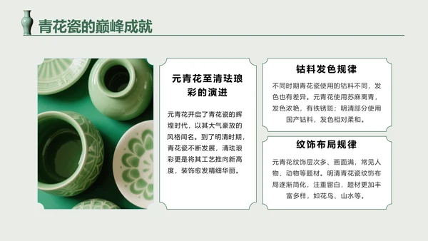 绿色国风中国陶瓷艺术赏析PPT模板