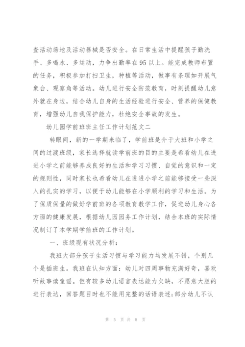 幼儿园学前班班主任工作计划范文.docx