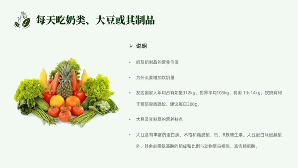 简约营养师培训实拍果蔬中国居民膳食指南PPT模板全民营养周