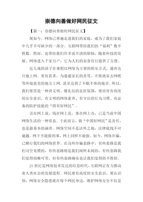 崇德向善做好网民征文.docx