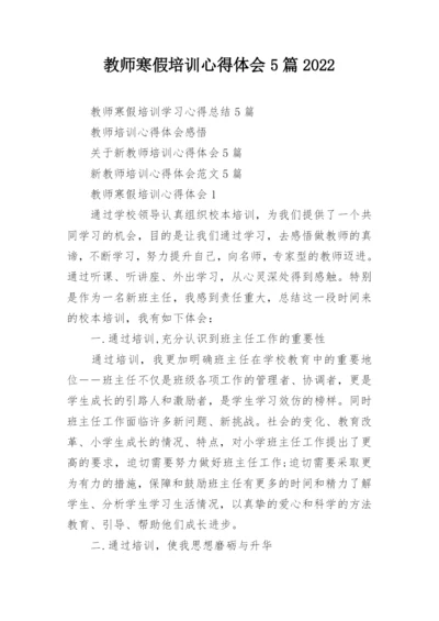 教师寒假培训心得体会5篇2022.docx