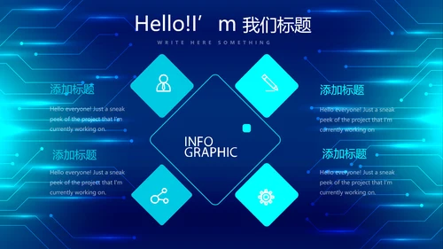 蓝色科技感信息化建设工作总结汇报动态PPT