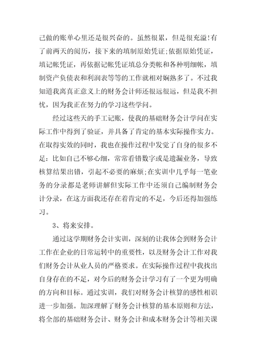 会计个人实习总结通用版