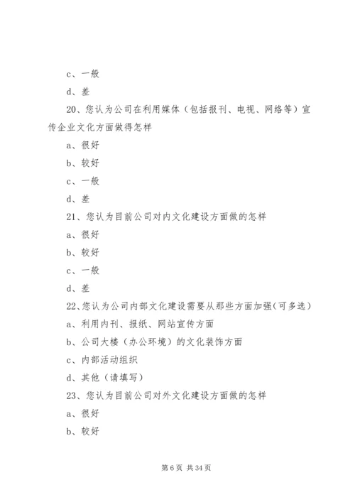 公司企业文化建设内部调查问卷.docx