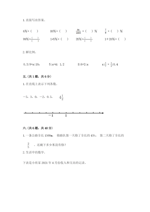 小学六年级数学毕业试题（名师系列）.docx