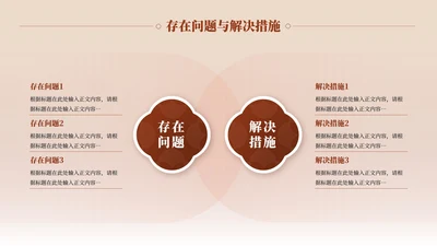 存在问题与解决措施-古风项目汇报关系页PPT单页