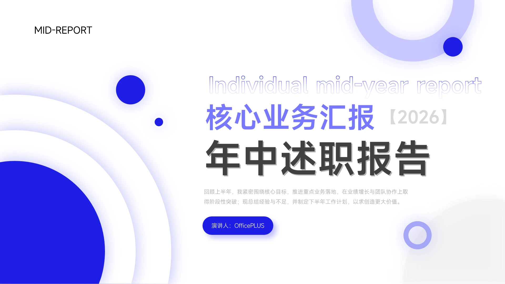 蓝色简约商务会议PPT模板