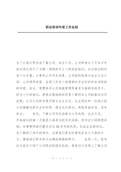 职业培训年度工作总结.docx