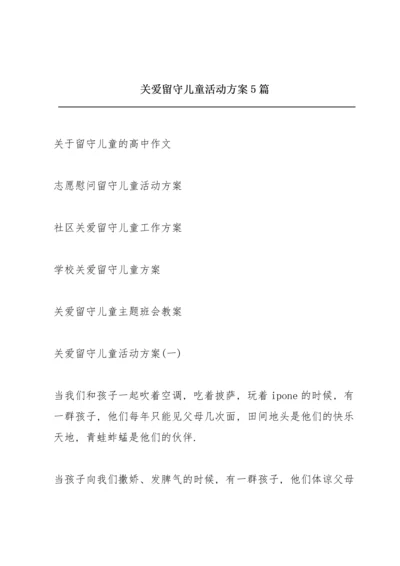 关爱留守儿童活动方案5篇.docx