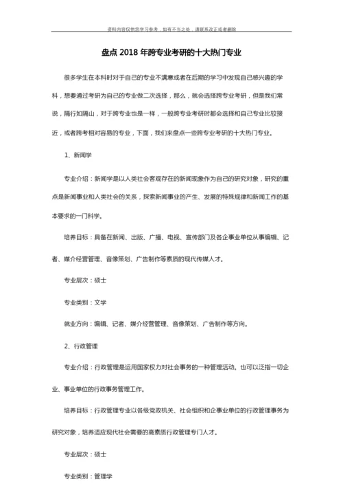 【精品】十大考研热门专业.docx