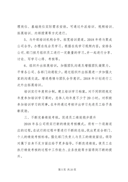 人力资源部年度工作计划表.docx