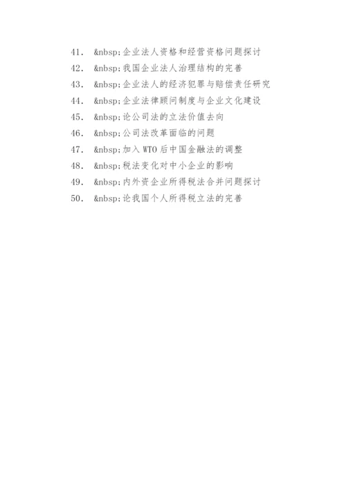 经济法毕业论文题目.docx