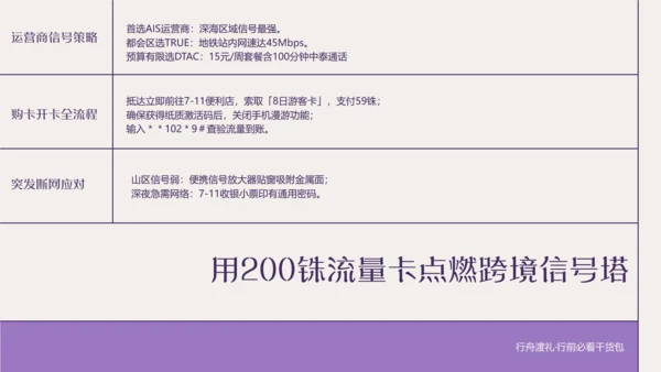 粗线条插画风泰国旅游攻略