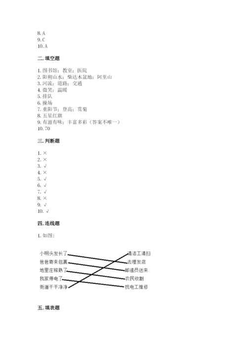 部编版二年级上册道德与法治期末测试卷附参考答案（完整版）.docx