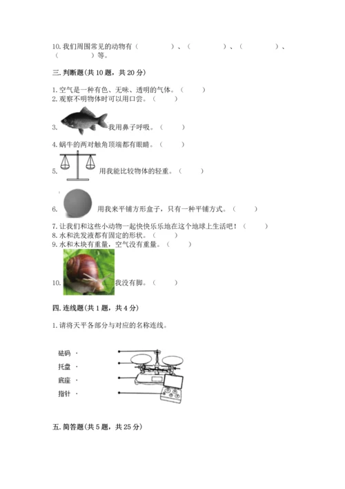 教科版一年级下册科学期末测试卷完美版.docx