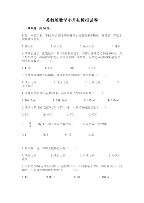 苏教版数学小升初模拟试卷【精品】.docx