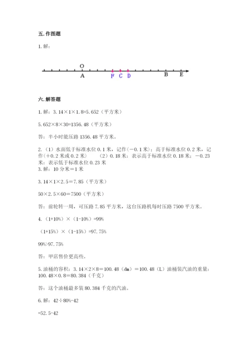 六年级下册数学期末测试卷附参考答案【精练】.docx