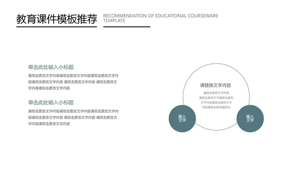 蓝色扁平风教育教学课件PPT模板