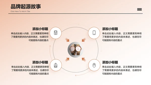 橘色渐变简约品牌介绍演示PPT模板