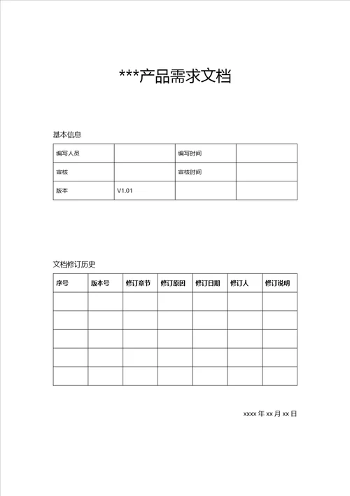 产品需求文档prd模板