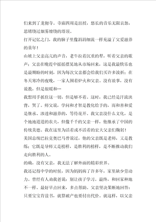 关于父亲最感人的演讲稿五篇