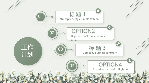 绿色小清新述职报告工作总结动态PPT模板