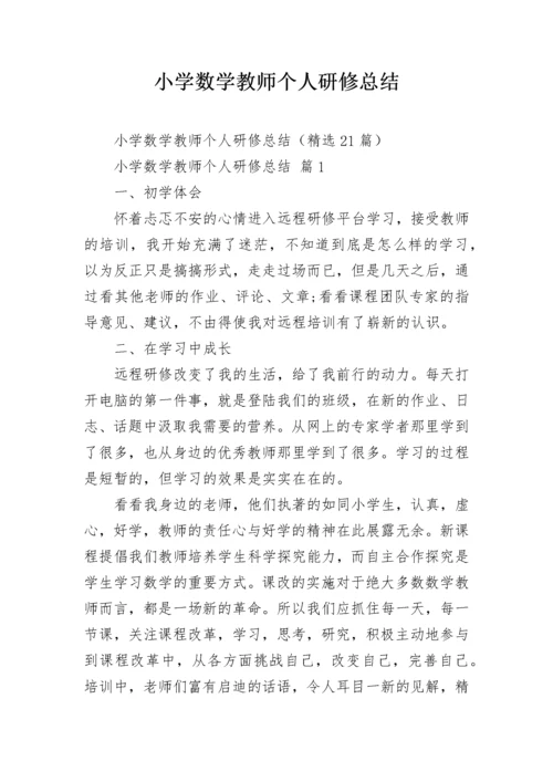 小学数学教师个人研修总结.docx