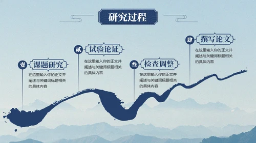 中国风淡雅论文答辩通用PPT模板