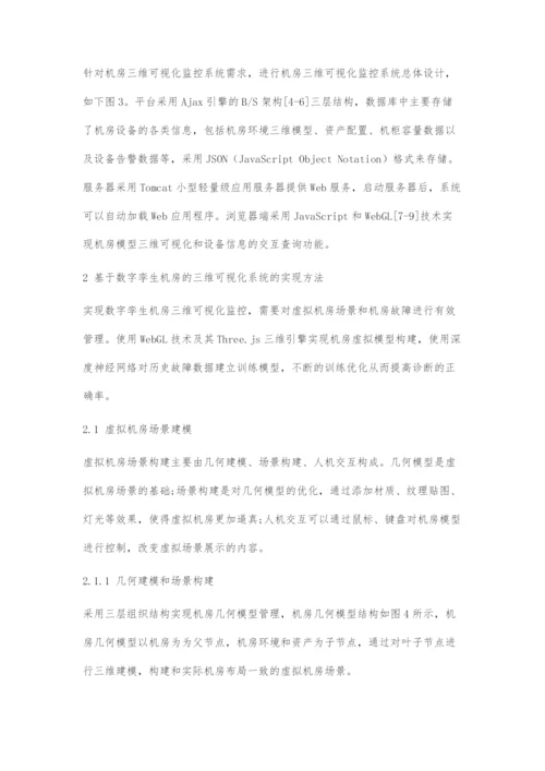 基于数字孪生机房的三维可视化监控系统的设计与实现.docx