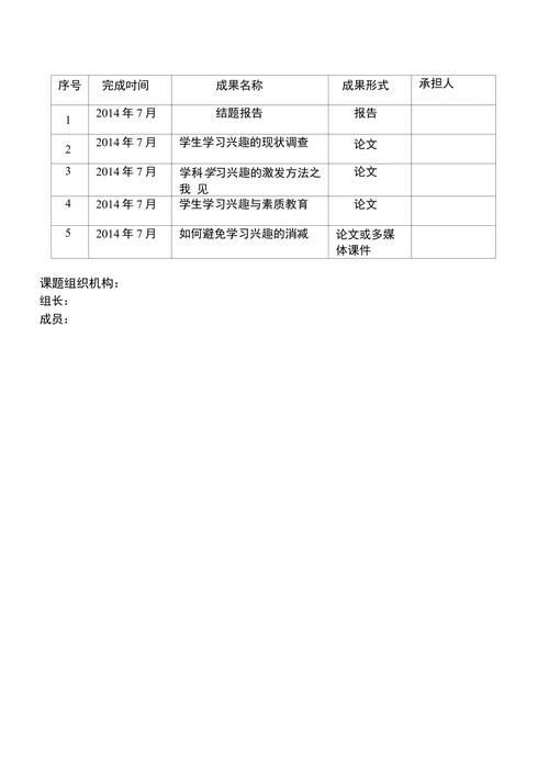 学生学习兴趣的培养开题报告
