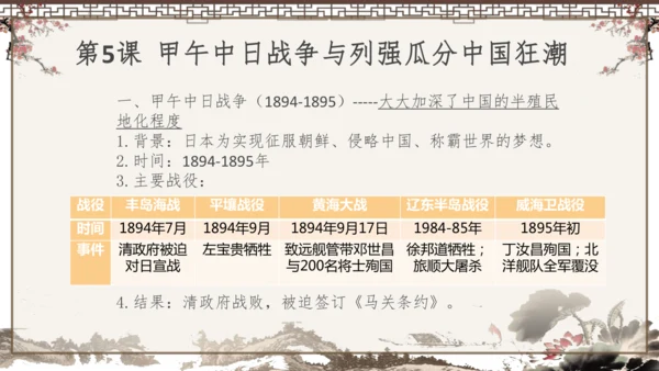 2024-2025学年部编版八年级上册历史知识点