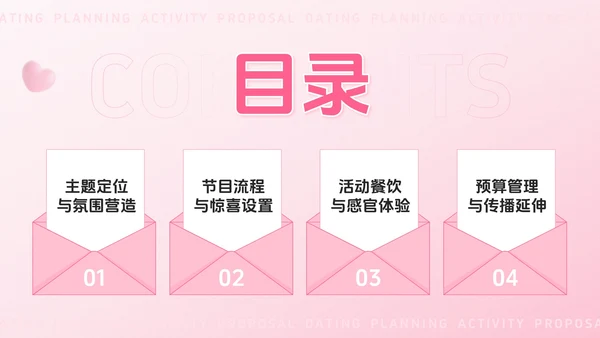 粉色3D风七待已久夕望是你：浪漫七夕约会策划活动方案PPT模板