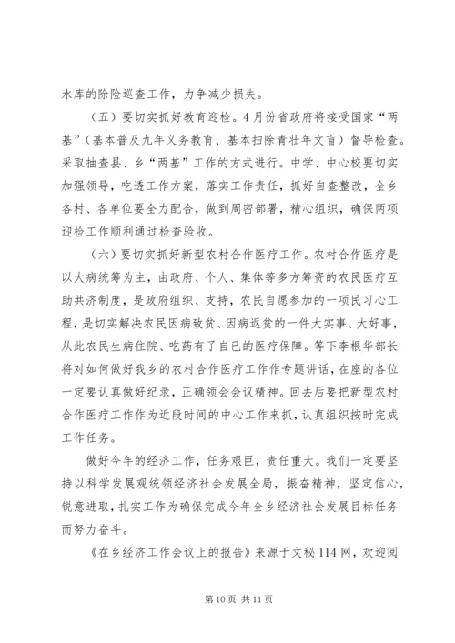 在乡经济工作会议上的报告.docx