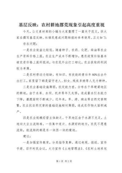 基层反映：农村耕地撂荒现象引起高度重视.docx