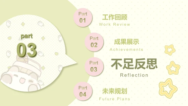 卜卜猫黄色卡通风学生会述职