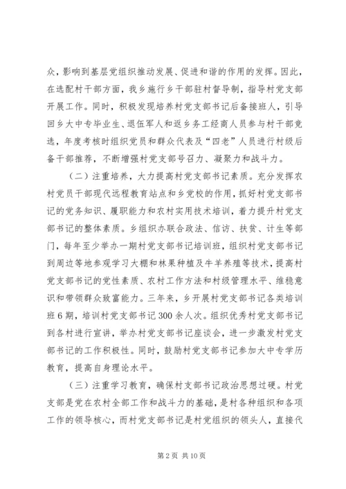 梨园乡关于农村党支部书记队伍建设情况调研汇报.docx