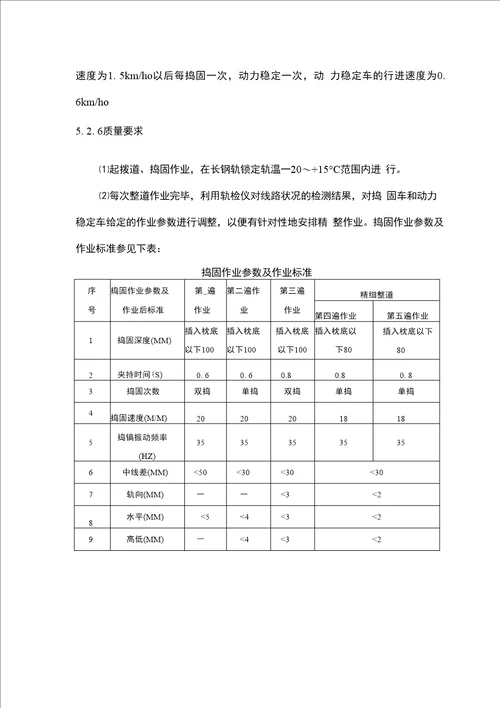 有砟上砟整道作业指导书