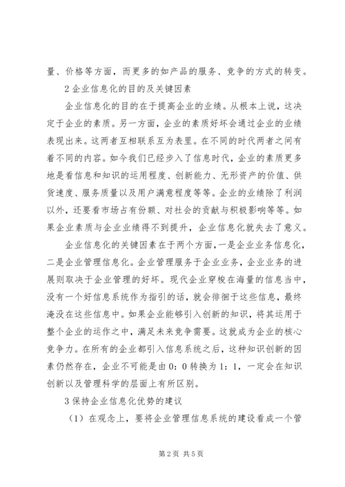 企业信息化优势的保持透析.docx