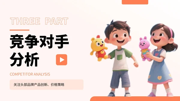 橙色卡通风卡通玩具市场分析报告PPT