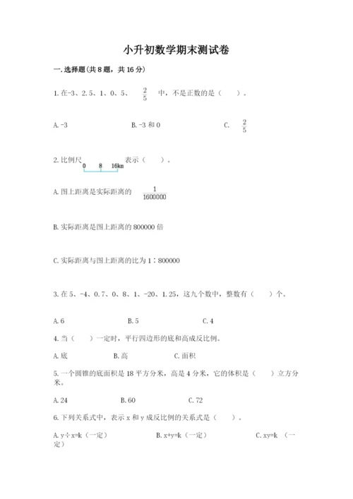 小升初数学期末测试卷（历年真题）word版.docx