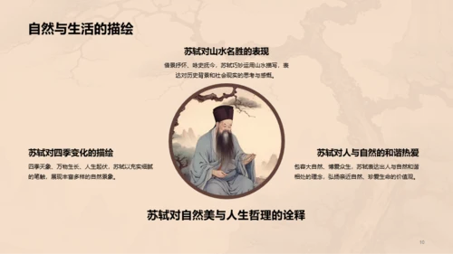 黄色中式国风苏轼人物介绍培训课件PPT