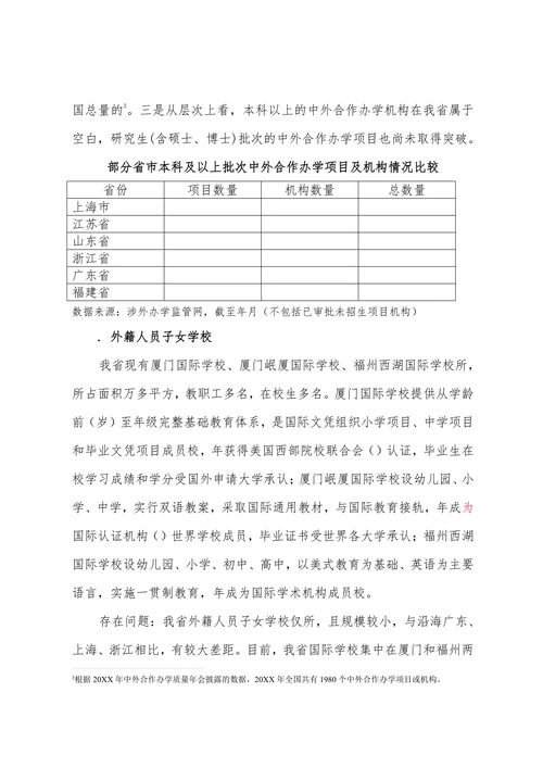 福建省教育对外开放“十三五”发展规划